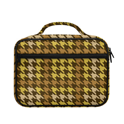 Brown And Tan Houndstooth Pattern Print Briefcase Bible Bag
