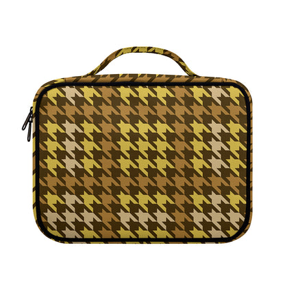 Brown And Tan Houndstooth Pattern Print Briefcase Bible Bag