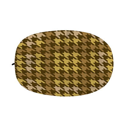 Brown And Tan Houndstooth Pattern Print Car Side Mirror Covers
