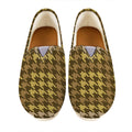 Brown And Tan Houndstooth Pattern Print Casual Shoes