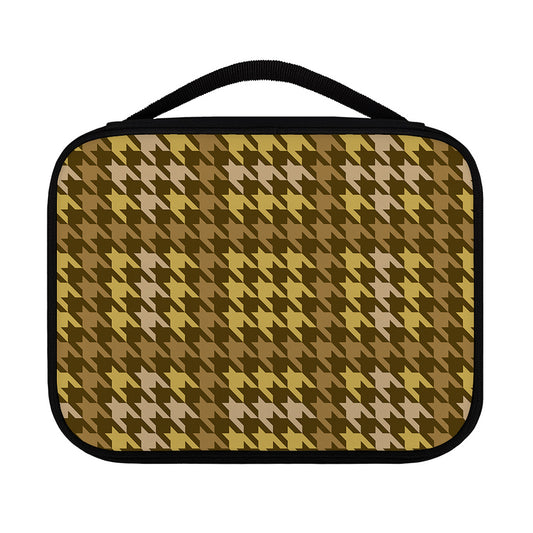 Brown And Tan Houndstooth Pattern Print Classic Bible Case