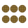 Brown And Tan Houndstooth Pattern Print Coaster Set