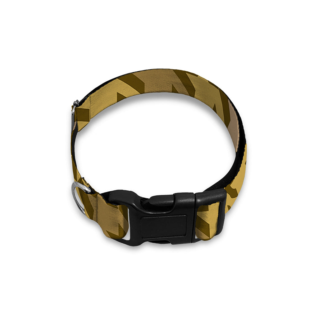 Brown And Tan Houndstooth Pattern Print Dog Collar