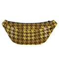 Brown And Tan Houndstooth Pattern Print Fanny Pack