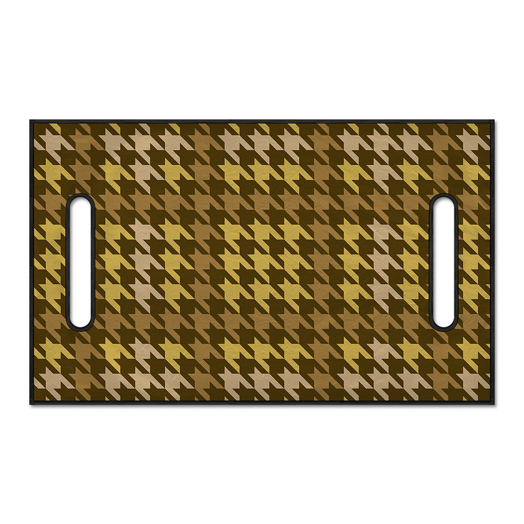 Brown And Tan Houndstooth Pattern Print Golf Cart Seat Cover