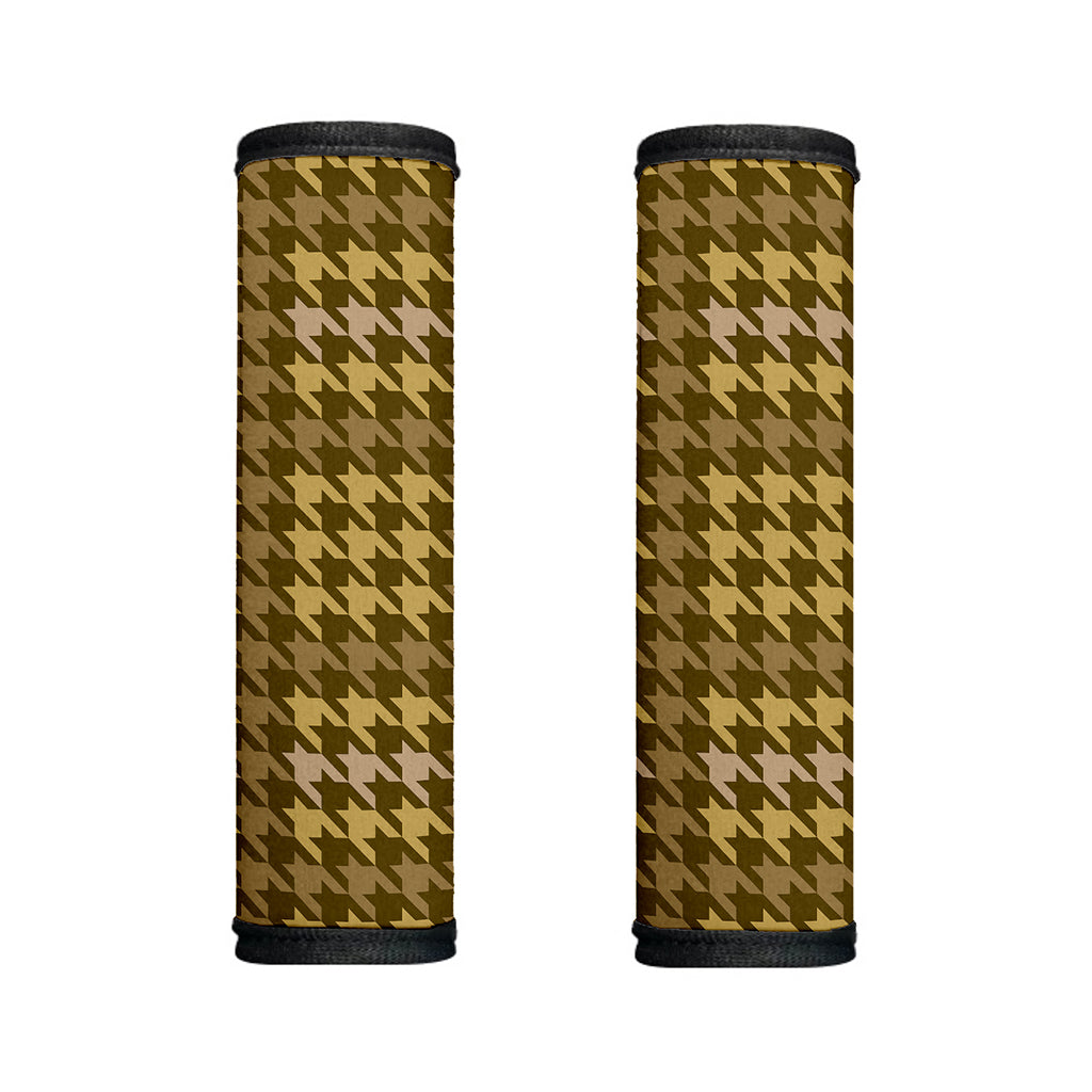 Brown And Tan Houndstooth Pattern Print Handle Covers