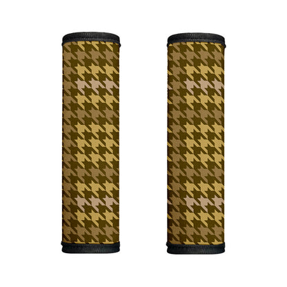 Brown And Tan Houndstooth Pattern Print Handle Covers
