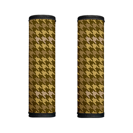 Brown And Tan Houndstooth Pattern Print Handle Covers