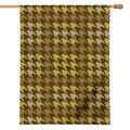 Brown And Tan Houndstooth Pattern Print House Flag