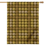 Brown And Tan Houndstooth Pattern Print House Flag
