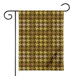 Brown And Tan Houndstooth Pattern Print House Flag