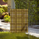 Brown And Tan Houndstooth Pattern Print House Flag