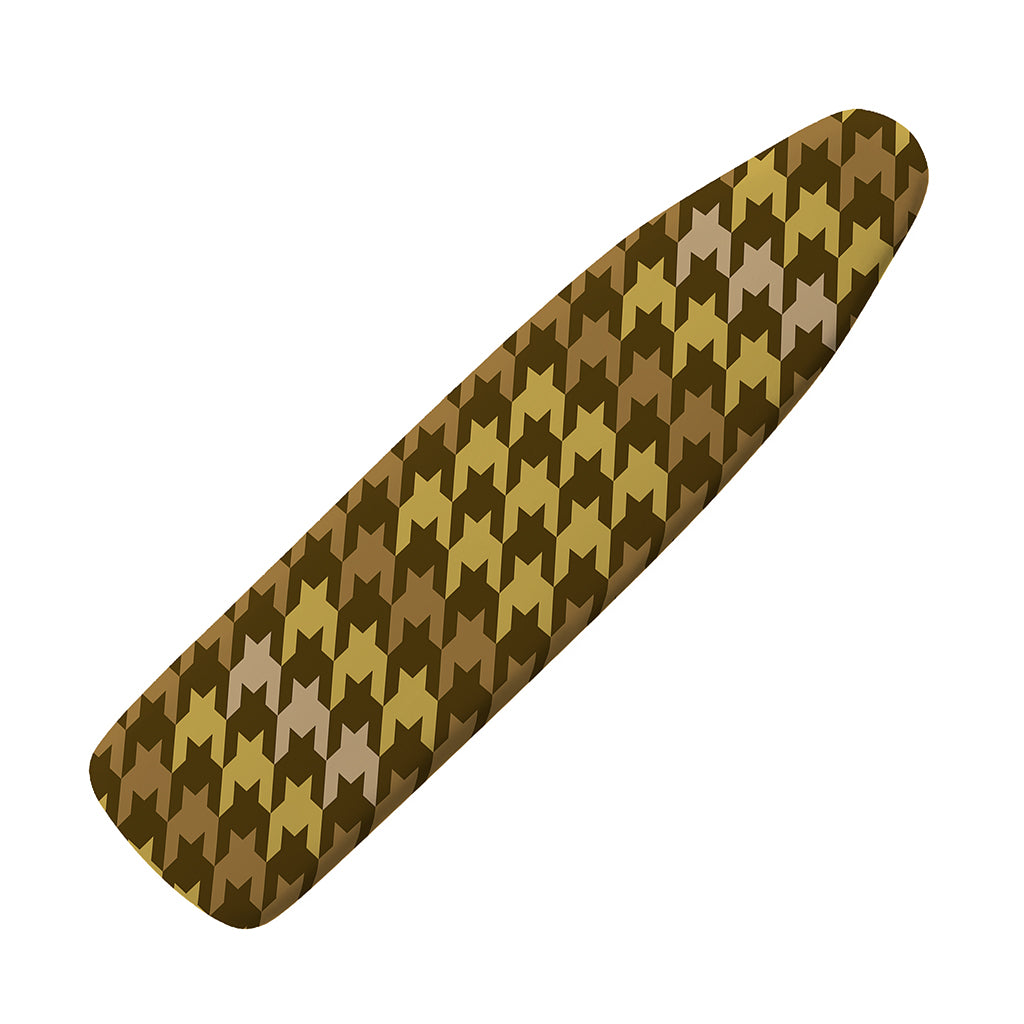 Brown And Tan Houndstooth Pattern Print Ironing Board Cover