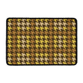 Brown And Tan Houndstooth Pattern Print Kitchen Mat