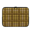 Brown And Tan Houndstooth Pattern Print Laptop Sleeve