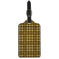 Brown And Tan Houndstooth Pattern Print Luggage Tag