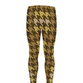 Brown And Tan Houndstooth Pattern Print Men's Leggings