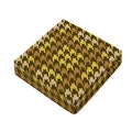 Brown And Tan Houndstooth Pattern Print Outdoor Seat Cushion Cover