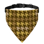 Brown And Tan Houndstooth Pattern Print Over The Collar Dog Bandana