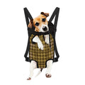 Brown And Tan Houndstooth Pattern Print Pet Carrier Backpack