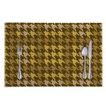 Brown And Tan Houndstooth Pattern Print Placemat