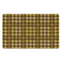 Brown And Tan Houndstooth Pattern Print Polyester Doormat
