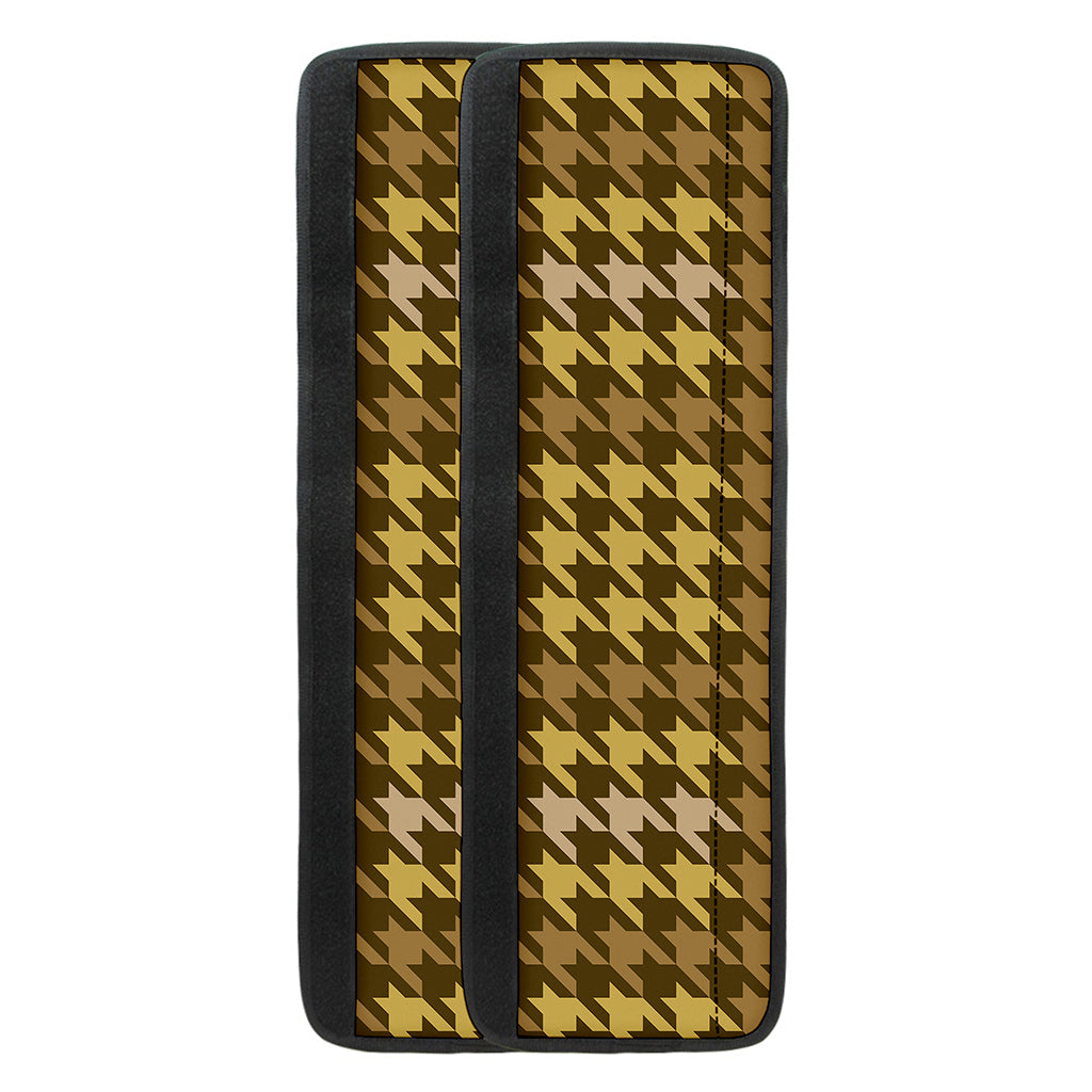 Brown And Tan Houndstooth Pattern Print Refrigerator Handle Covers