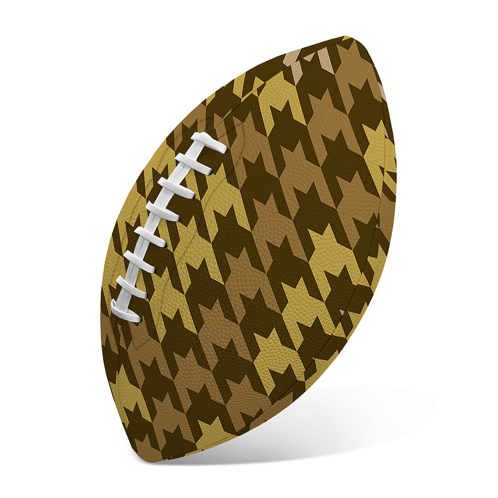 Brown And Tan Houndstooth Pattern Print Rugby Ball