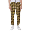 Brown And Tan Houndstooth Pattern Print Joggers