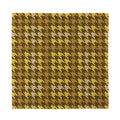 Brown And Tan Houndstooth Pattern Print Silk Bandana