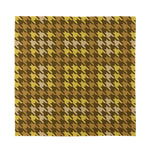 Brown And Tan Houndstooth Pattern Print Silk Bandana