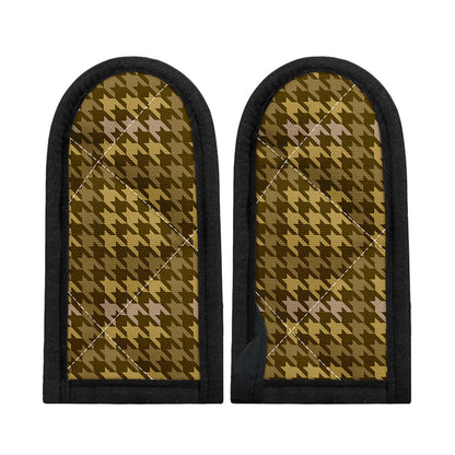 Brown And Tan Houndstooth Pattern Print Skillet Handle Cover