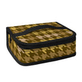 Brown And Tan Houndstooth Pattern Print Small Lunch Bag