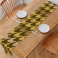 Brown And Tan Houndstooth Pattern Print Table Runner