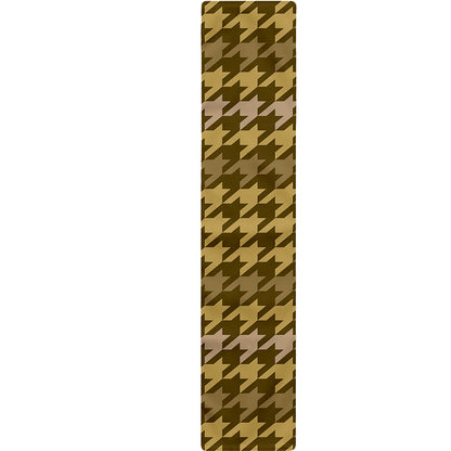 Brown And Tan Houndstooth Pattern Print Table Runner
