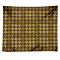Brown And Tan Houndstooth Pattern Print Tapestry