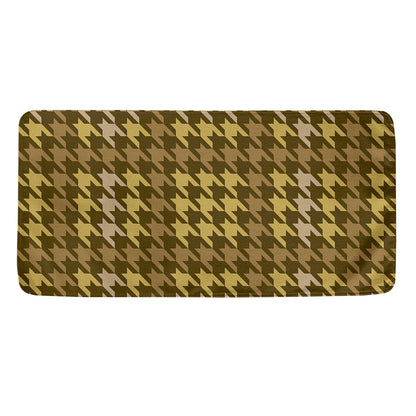 Brown And Tan Houndstooth Pattern Print Towel