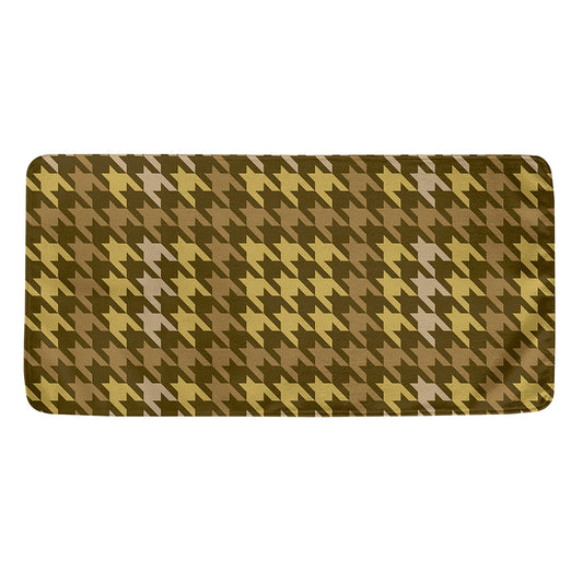 Brown And Tan Houndstooth Pattern Print Towel