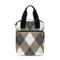 Brown And White Argyle Pattern Print Bible Tote Bag