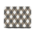 Brown And White Argyle Pattern Print Bifold Wallet