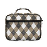 Brown And White Argyle Pattern Print Briefcase Bible Bag