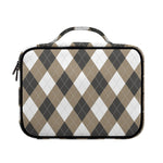 Brown And White Argyle Pattern Print Briefcase Bible Bag