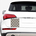 Brown And White Argyle Pattern Print Car Sticker