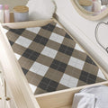 Brown And White Argyle Pattern Print Changing Pad Cover