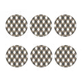 Brown And White Argyle Pattern Print Coaster Set