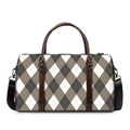 Brown And White Argyle Pattern Print Duffel Bag