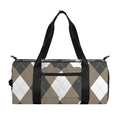 Brown And White Argyle Pattern Print Gym Bag