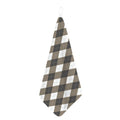 Brown And White Argyle Pattern Print Hand Towel