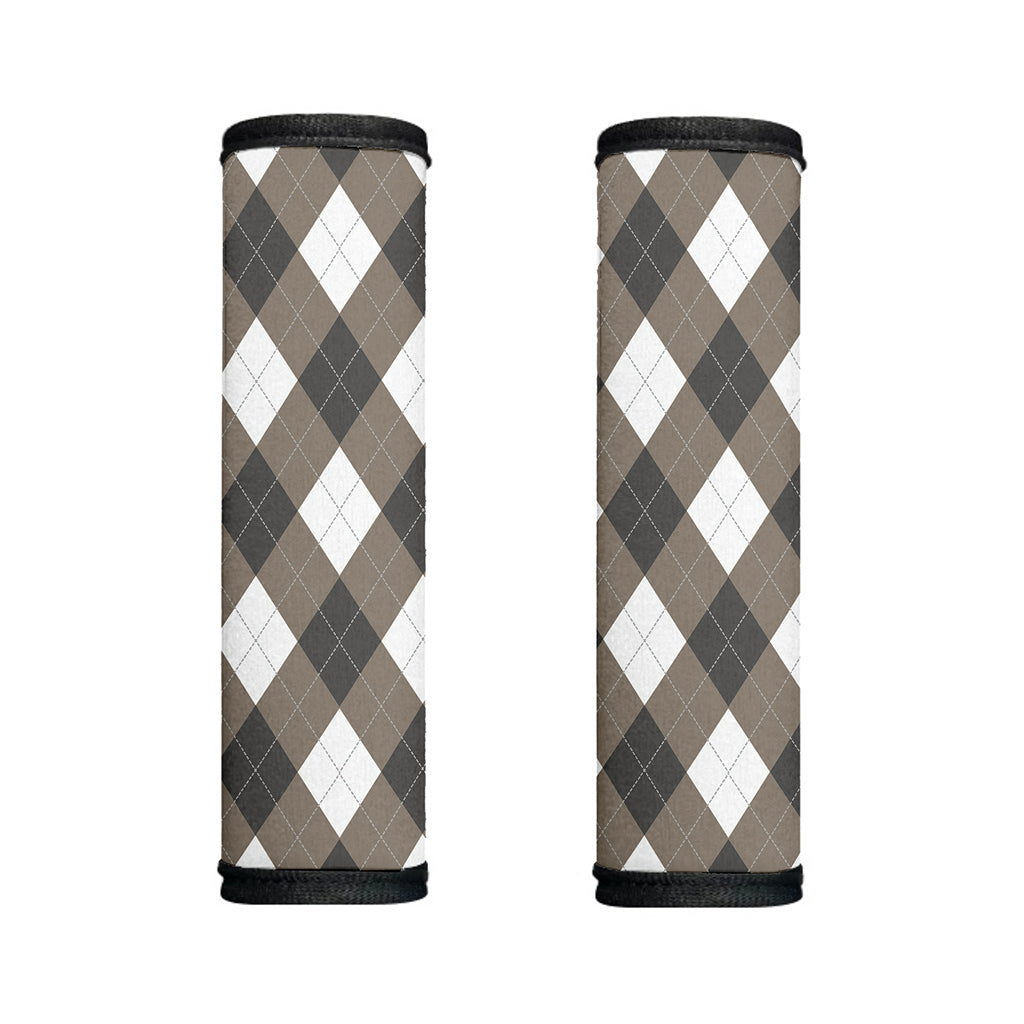 Brown And White Argyle Pattern Print Handle Covers