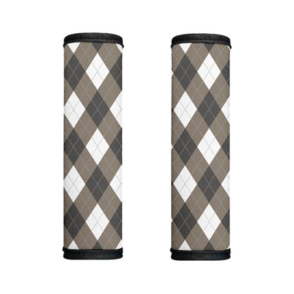 Brown And White Argyle Pattern Print Handle Covers